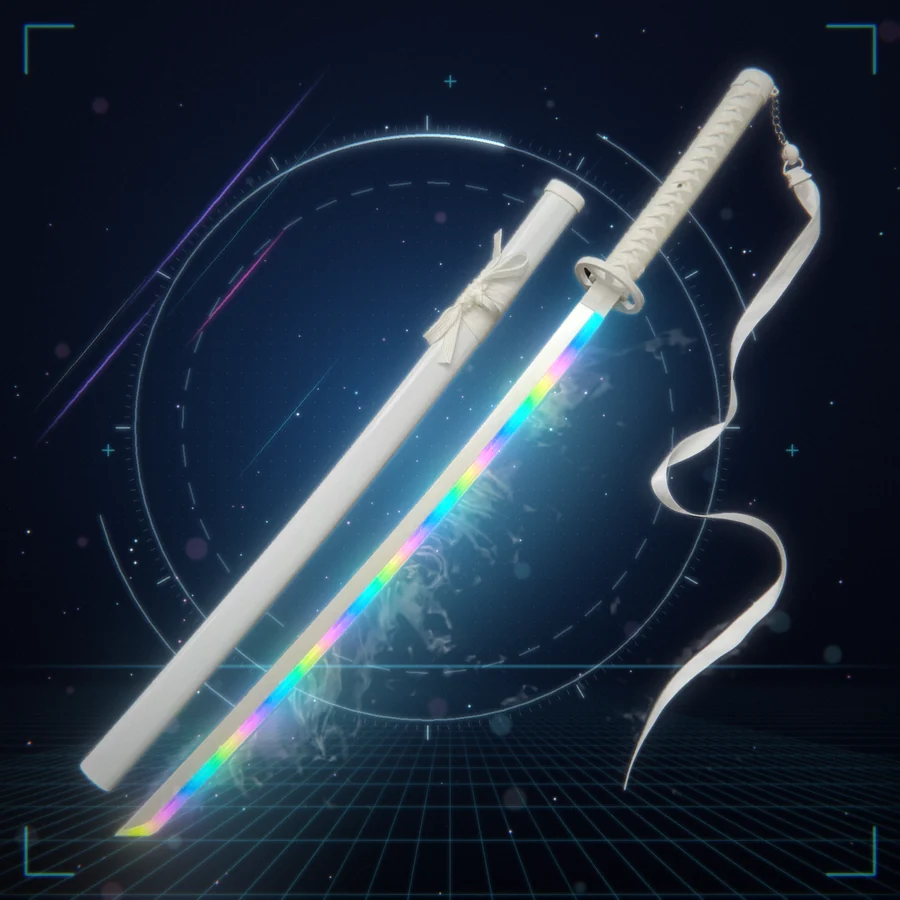 Sabre SwordSmoke édition Snow avec son fourreau, lame arc-en-ciel et fumée